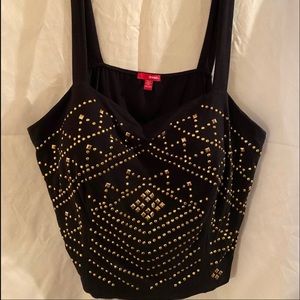 Plus size gold studded tank top
